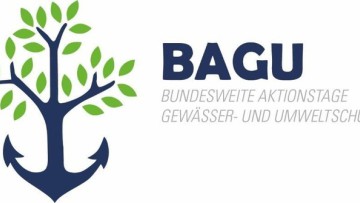 Logo: Baum und Anker - Bundesweite Aktionswoche für Gewässer- und Umweltschutz (BAGU)