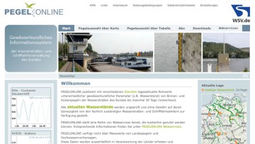 Screenshot von Pegelonline