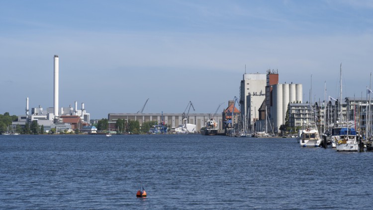 Werftkontor und Wirtschaftshafen, Flensburg, Flensburger Förde, Ostsee, Schleswig-Holstein, Deutschland