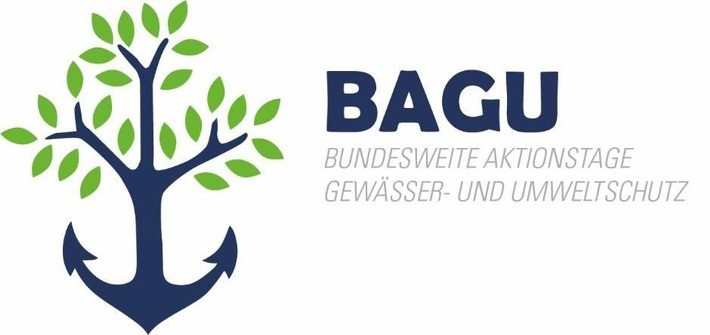 Logo: Baum und Anker - Bundesweite Aktionswoche für Gewässer- und Umweltschutz (BAGU)