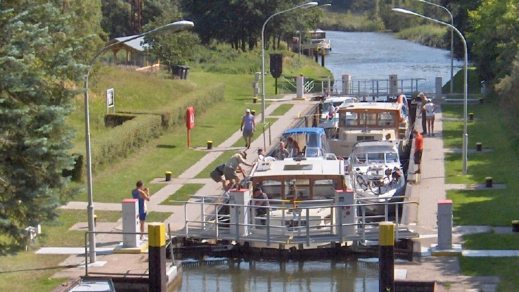 Betrieb an der Schleuse Canow