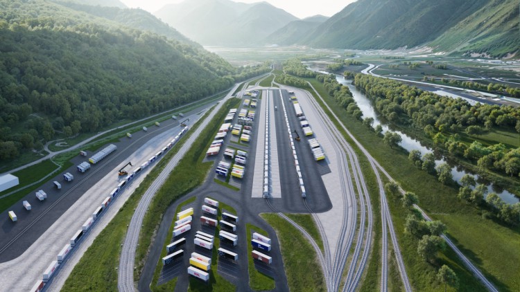 Künftiges Cargobeamer-Terminal in Domodossola, Italien