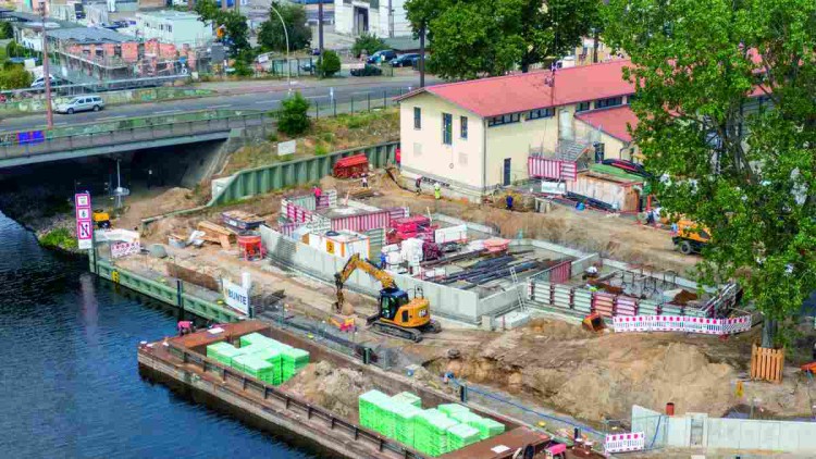 Luftbild der Baustelle